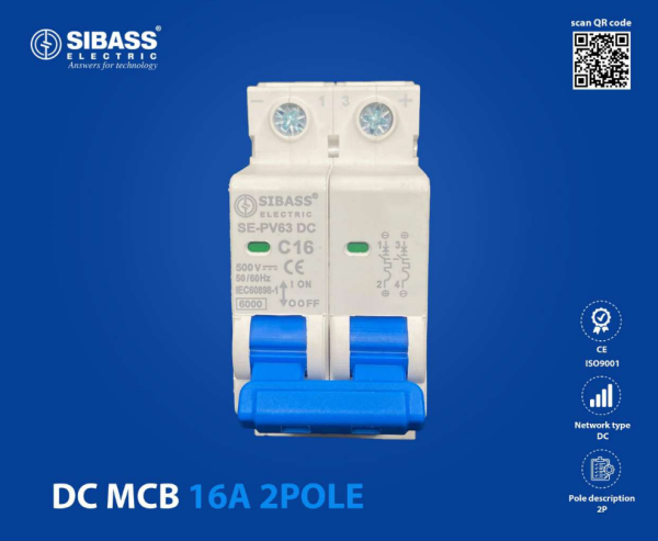 DC MCB 16A 2Pole