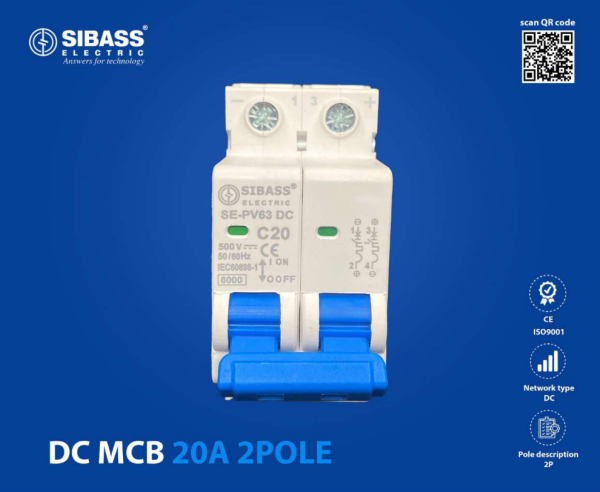 DC MCB 20A 2Pole