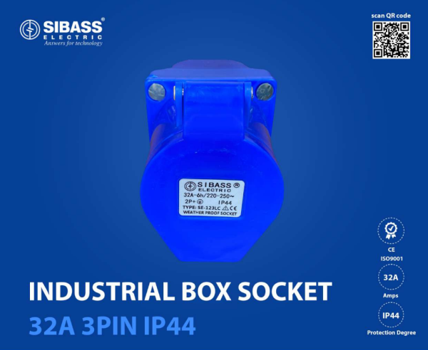 INDUSTRIAL BOX SOCKET 32A 3PIN IP44