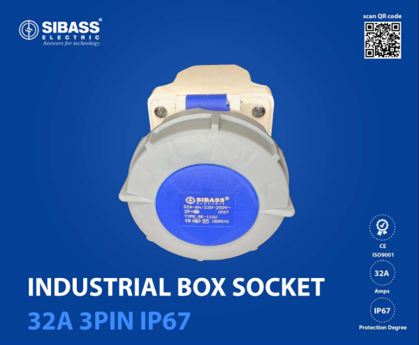 INDUSTRIAL BOX SOCKET 32A 3PIN IP67