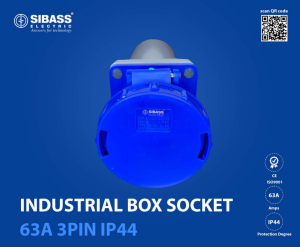 INDUSTRIAL BOX SOCKET 63A 3PIN IP44