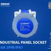 INDUSTRIAL PANEL SOCKET 16A 3PIN IP67