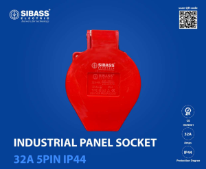 INDUSTRIAL PANEL SOCKET 32A 5PIN IP44