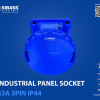 INDUSTRIAL PANEL SOCKET 63A 3PIN IP44