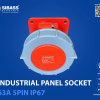 INDUSTRIAL PANEL SOCKET 63A 5PIN IP67