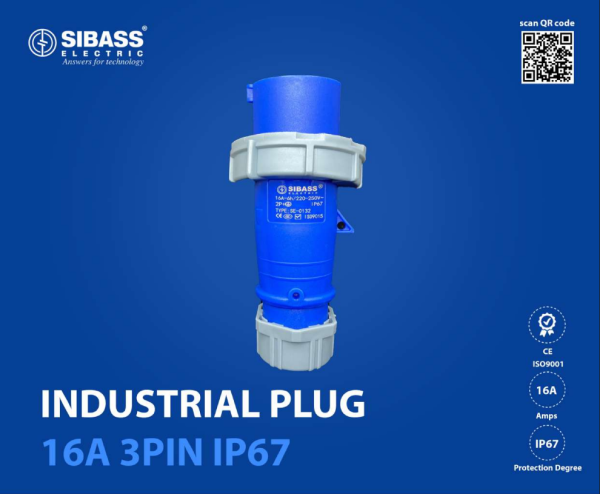 INDUSTRIAL PLUG 16A 3PIN IP67
