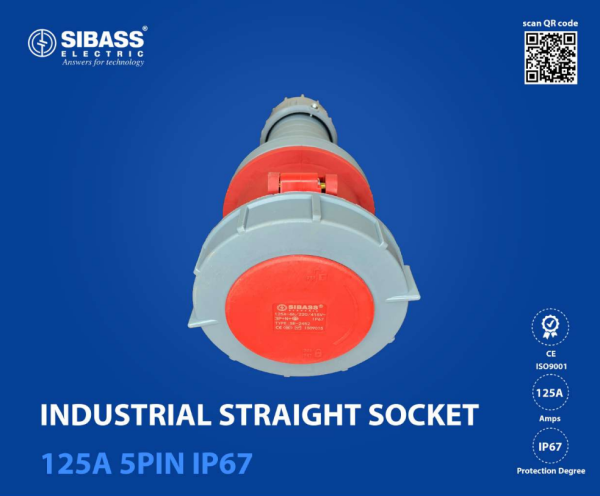 INDUSTRIAL STRAIGHT SOCKET 125A 5PIN IP67