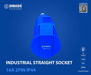 INDUSTRIAL STRAIGHT SOCKET 16A 2PIN IP44
