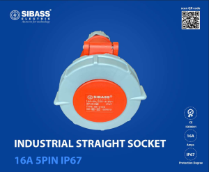 INDUSTRIAL STRAIGHT SOCKET 16A 5PIN IP67