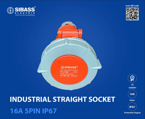 INDUSTRIAL STRAIGHT SOCKET 16A 5PIN IP67