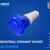 INDUSTRIAL STRAIGHT SOCKET 63A 3PIN IP44