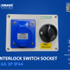 INTERLOCK SWITCH SOCKET 16A 3P IP44