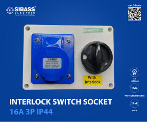 INTERLOCK SWITCH SOCKET 16A 3P IP44