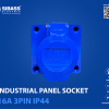 INDUSTRIAL PANEL SOCKET 16A 3PIN IP44