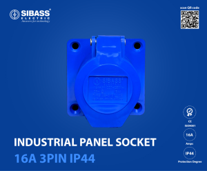 INDUSTRIAL PANEL SOCKET 16A 3PIN IP44