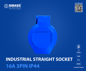 INDUSTRIAL STRAIGHT SOCKET 16A 3PIN IP44