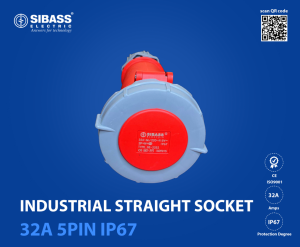 Industrial Straight Socket 32A 5Pin IP67